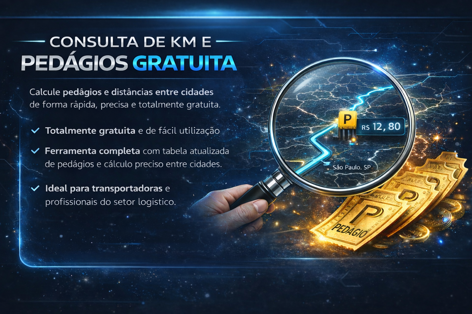 Consulta de KM e pedagios gratuita