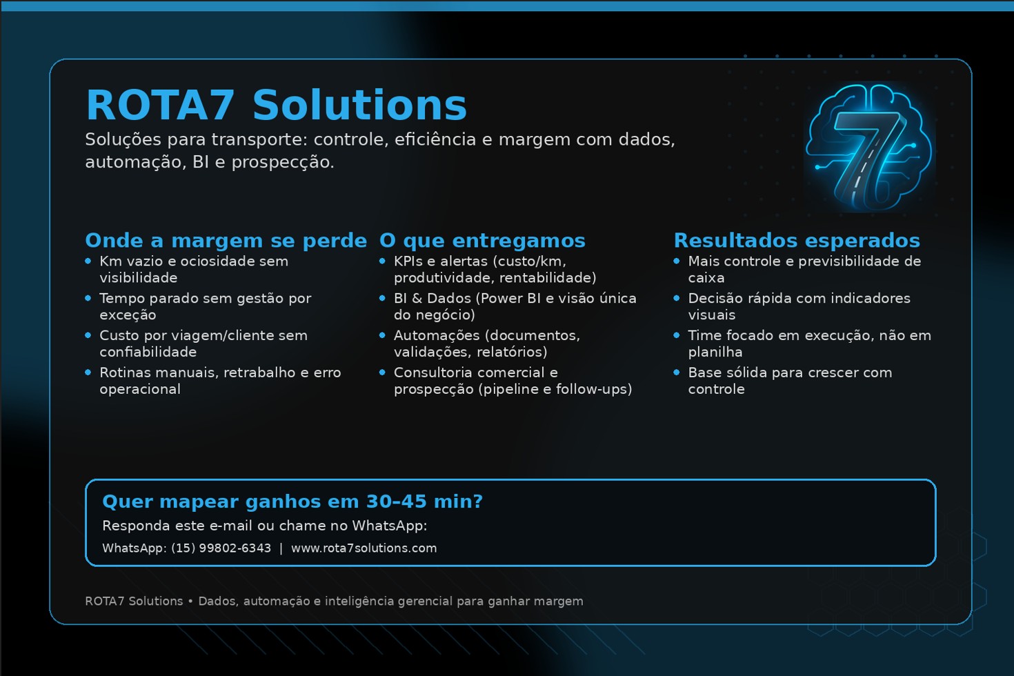 Servicos ROTA7 para operacao de transporte